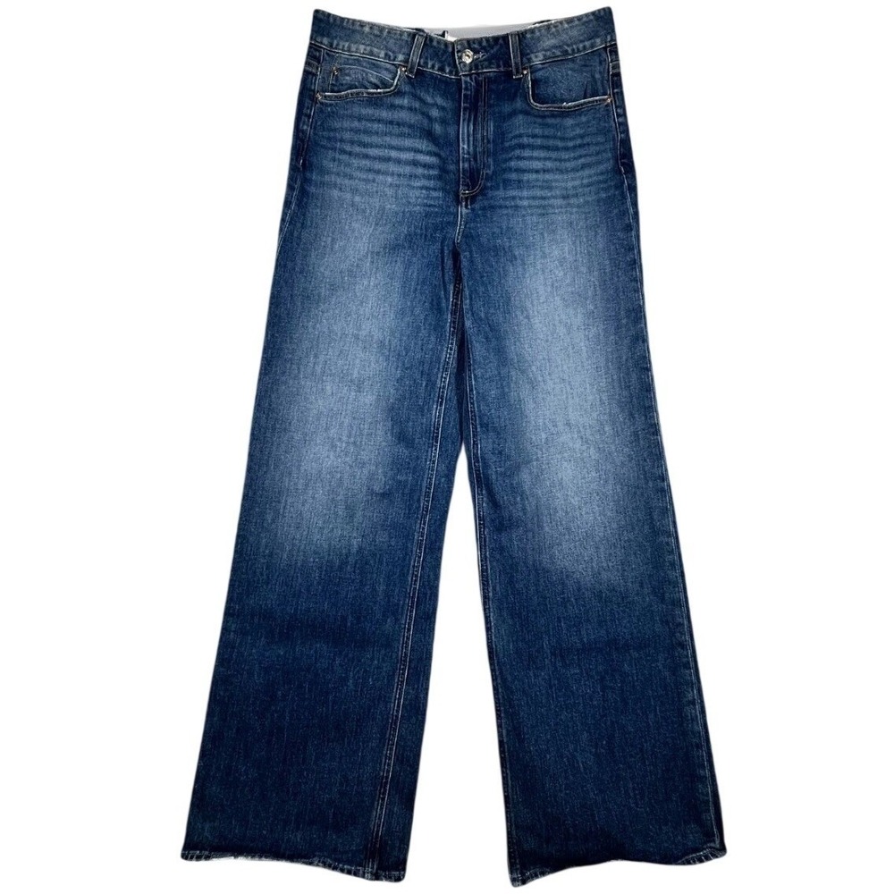 Paige Sasha High Rise Wide Leg Jeans Women's 31 (Fits 34x31) Stefania Distressed